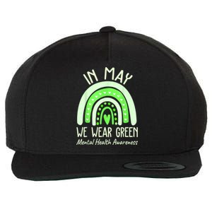 Mental Health Matters We Wear Green Mental Health Awareness Wool Snapback Cap