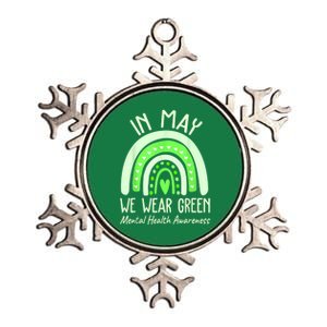 Mental Health Matters We Wear Green Mental Health Awareness Metallic Star Ornament