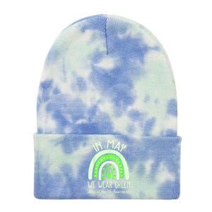 Mental Health Matters We Wear Green Mental Health Awareness Tie Dye 12in Knit Beanie