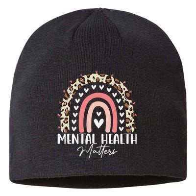 Mental Health Matters Awareness Month Rainbow Leopard Sustainable Beanie