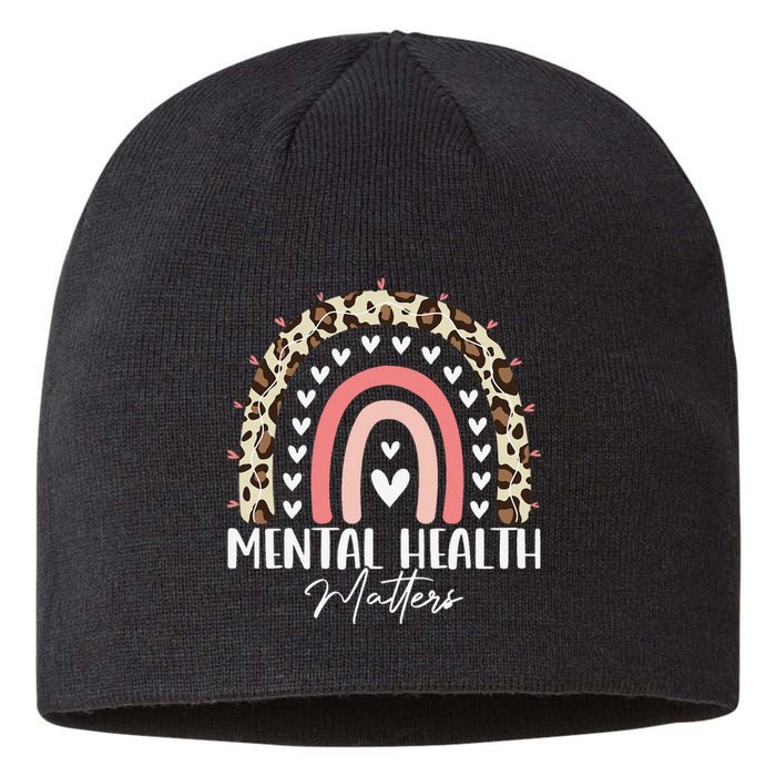 Mental Health Matters Awareness Month Rainbow Leopard Sustainable Beanie