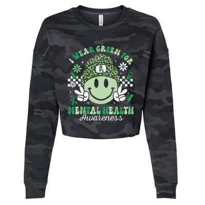 Mental Health Matters I Wear Green Mental Health Awareness Cropped Pullover Crew