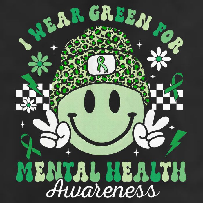 Mental Health Matters I Wear Green Mental Health Awareness 7 Panel Mesh Trucker Snapback Hat