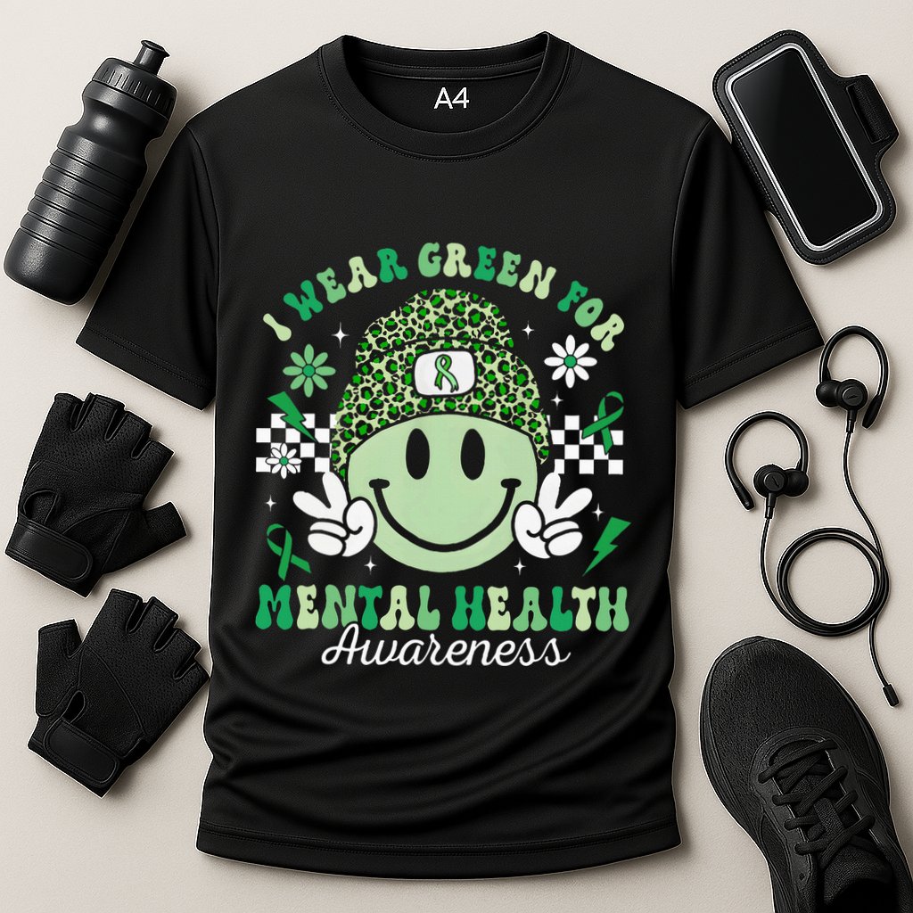 Mental Health Matters I Wear Green Mental Health Awareness Cooling Performance Crew T-Shirt
