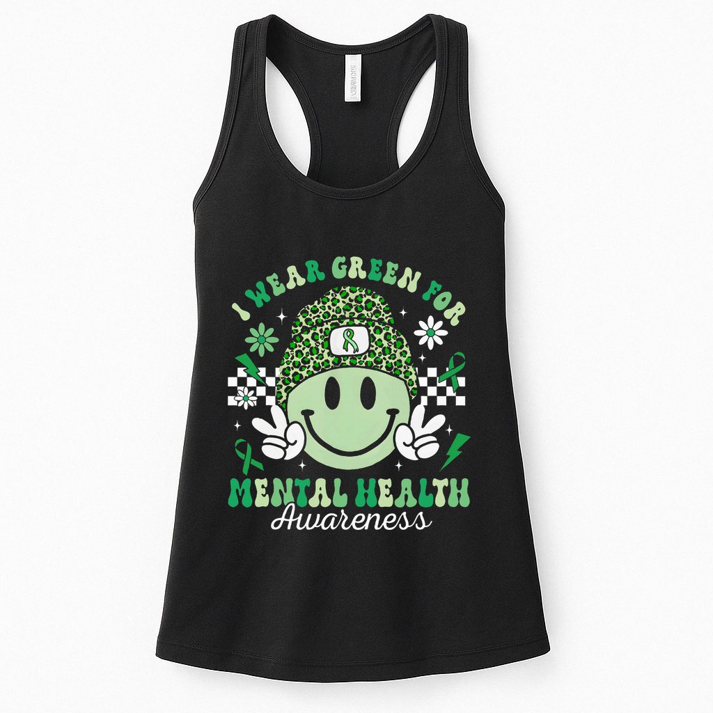 Mental Health Matters I Wear Green Mental Health Awareness Womens Tank Top