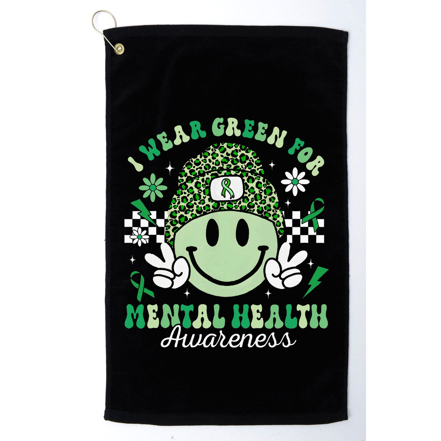 Mental Health Matters I Wear Green Mental Health Awareness Golf Towel