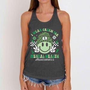 Mental Health Matters I Wear Green Mental Health Awareness Women's Knotted Racerback Tank