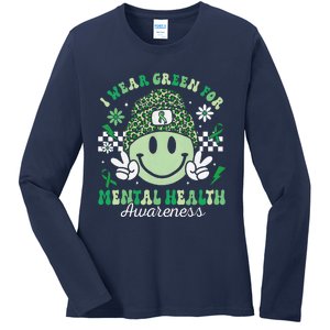 Mental Health Matters I Wear Green Mental Health Awareness Ladies Long Sleeve Shirt