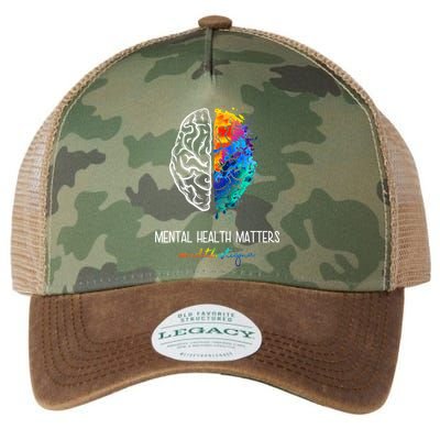 Mental Health Matter End The Stigma Colorful Brain Legacy Tie Dye Trucker Hat