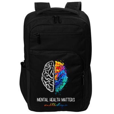 Mental Health Matter End The Stigma Colorful Brain Impact Tech Backpack
