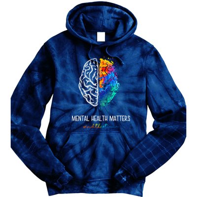 Mental Health Matter End The Stigma Colorful Brain Tie Dye Hoodie