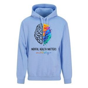 Mental Health Matter End The Stigma Colorful Brain Unisex Surf Hoodie