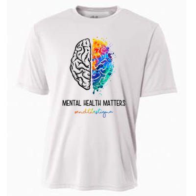 Mental Health Matter End The Stigma Colorful Brain Cooling Performance Crew T-Shirt