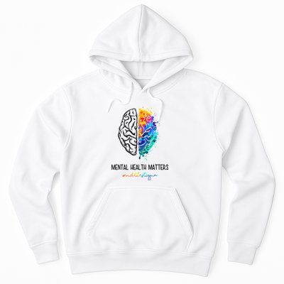 Mental Health Matter End The Stigma Colorful Brain Hoodie