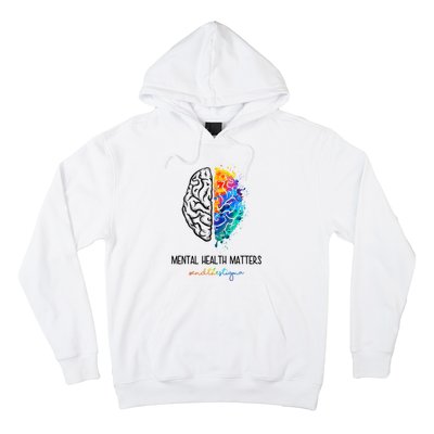 Mental Health Matter End The Stigma Colorful Brain Hoodie