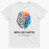 Mental Health Matter End The Stigma Colorful Brain T-Shirt