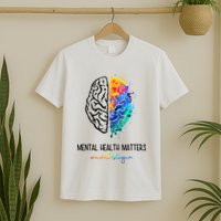 Mental Health Matter End The Stigma Colorful Brain T-Shirt