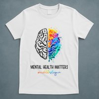 Mental Health Matter End The Stigma Colorful Brain T-Shirt