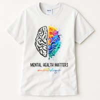 Mental Health Matter End The Stigma Colorful Brain Tall T-Shirt