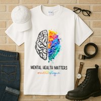 Mental Health Matter End The Stigma Colorful Brain Tall T-Shirt