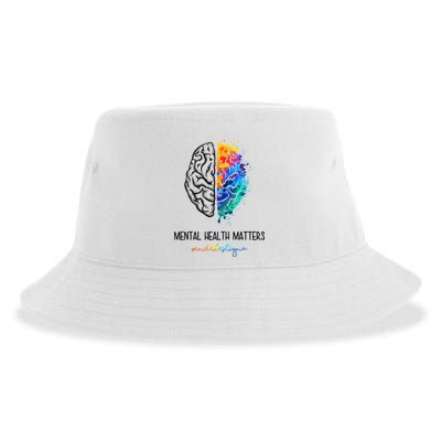 Mental Health Matter End The Stigma Colorful Brain Sustainable Bucket Hat