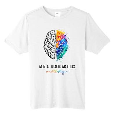 Mental Health Matter End The Stigma Colorful Brain Tall Fusion ChromaSoft Performance T-Shirt