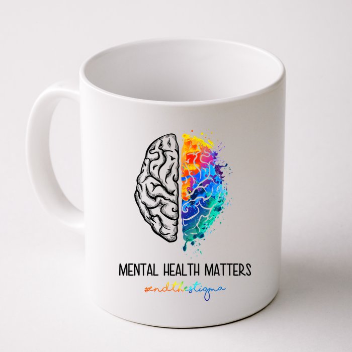 Mental Health Matter End The Stigma Colorful Brain Mug
