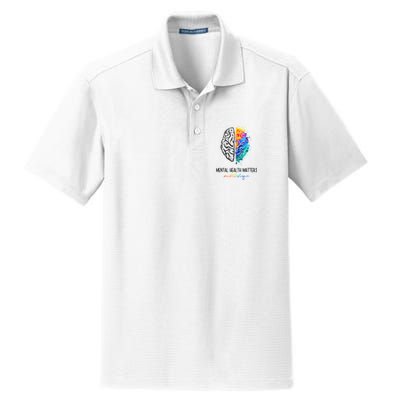 Mental Health Matter End The Stigma Colorful Brain Dry Zone Grid Polo