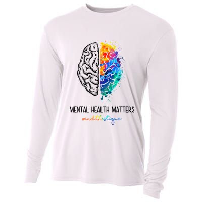 Mental Health Matter End The Stigma Colorful Brain Cooling Performance Long Sleeve Crew