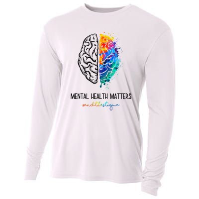 Mental Health Matter End The Stigma Colorful Brain Cooling Performance Long Sleeve Crew