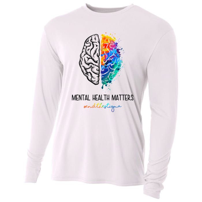 Mental Health Matter End The Stigma Colorful Brain Cooling Performance Long Sleeve Crew