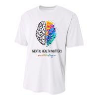 Mental Health Matter End The Stigma Colorful Brain Performance Sprint T-Shirt