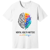 Mental Health Matter End The Stigma Colorful Brain Premium T-Shirt