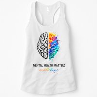 Mental Health Matter End The Stigma Colorful Brain Womens Tank Top