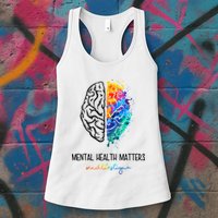 Mental Health Matter End The Stigma Colorful Brain Womens Tank Top