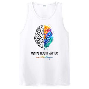 Mental Health Matter End The Stigma Colorful Brain PosiCharge Competitor Tank