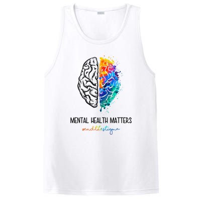 Mental Health Matter End The Stigma Colorful Brain PosiCharge Competitor Tank