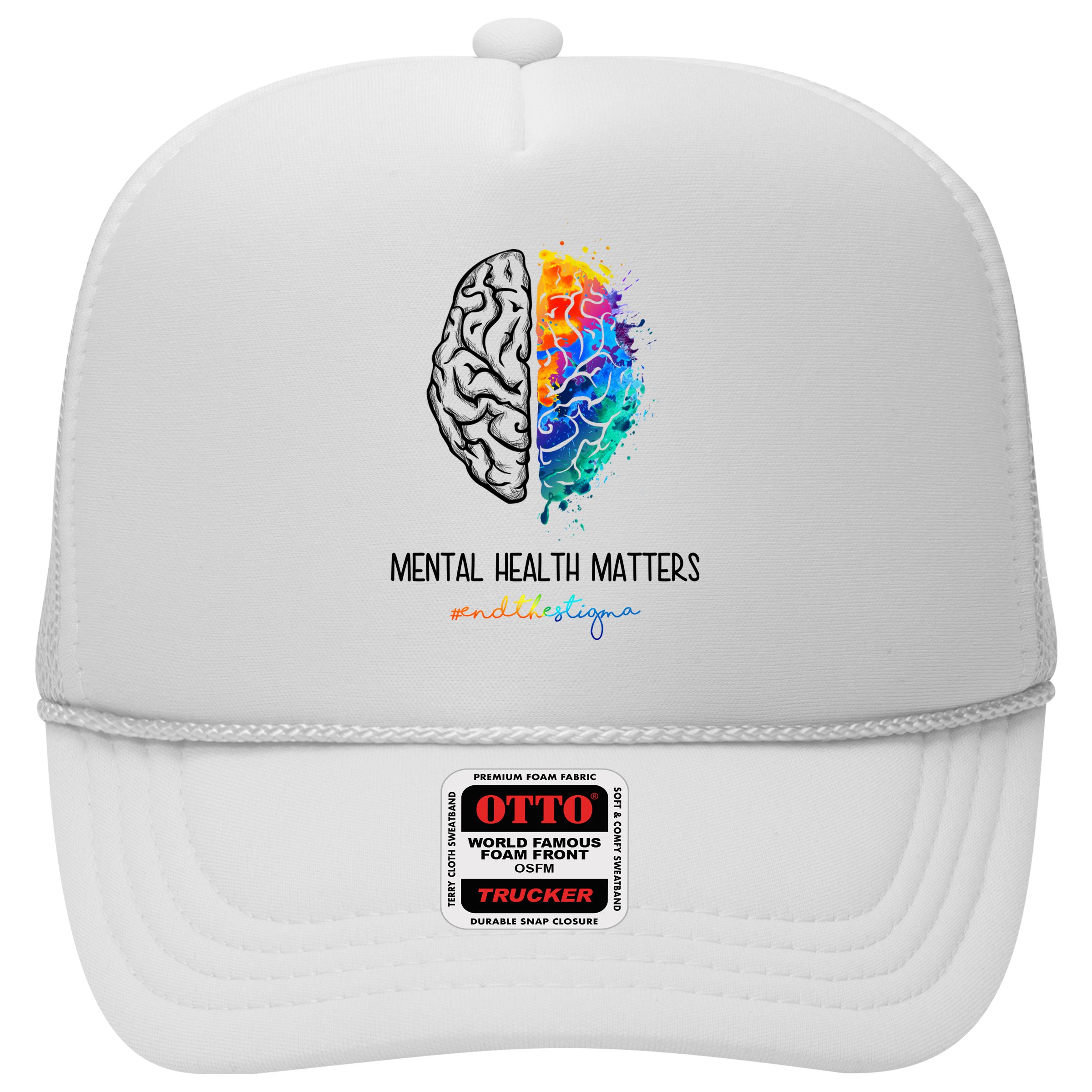 Mental Health Matter End The Stigma Colorful Brain Hat