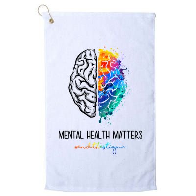 Mental Health Matter End The Stigma Colorful Brain Golf Towel