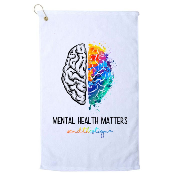 Mental Health Matter End The Stigma Colorful Brain Golf Towel