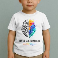 Mental Health Matter End The Stigma Colorful Brain Toddler T-Shirt