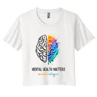 Mental Health Matter End The Stigma Colorful Brain Crop Top