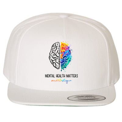 Mental Health Matter End The Stigma Colorful Brain Wool Snapback Cap