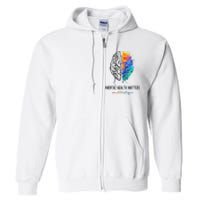 Mental Health Matter End The Stigma Colorful Brain Full Zip Hoodie