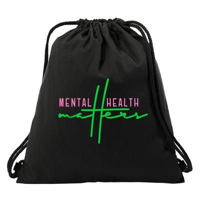 Mental health matters aka tee Drawstring Bag