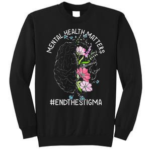 Mental Health Matters Awareness Month End The Stigma Brain Sweatshirt