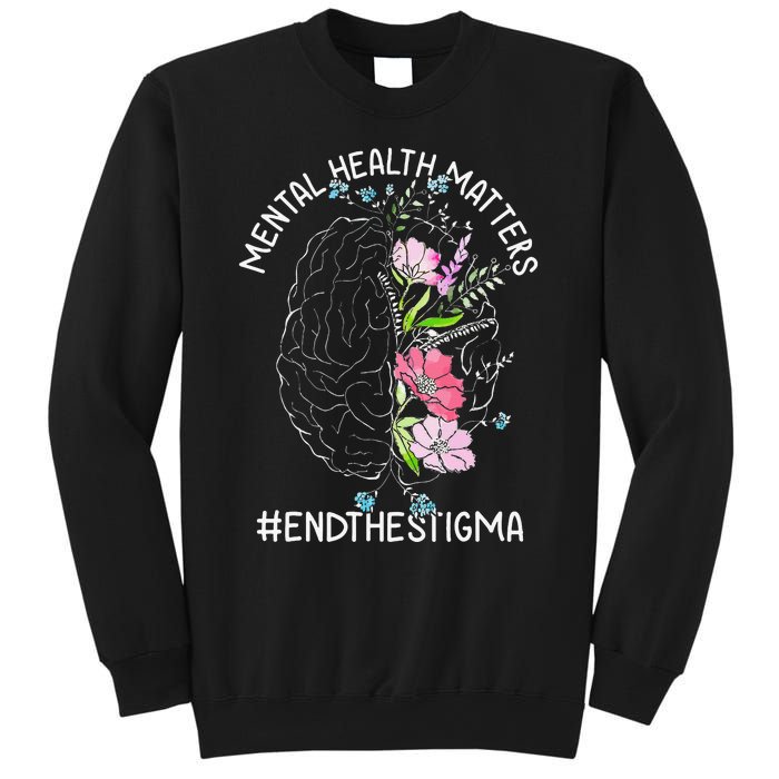 Mental Health Matters Awareness Month End The Stigma Brain Sweatshirt