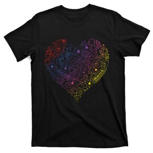 Music Heart Musician Composers Music Lover Teacher T-Shirt