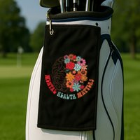 Mental Health Matters Brain Flowers Smiling Face Golf Towel