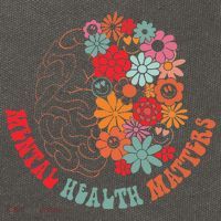 Mental Health Matters Brain Flowers Smiling Face Cotton Canvas Backpack